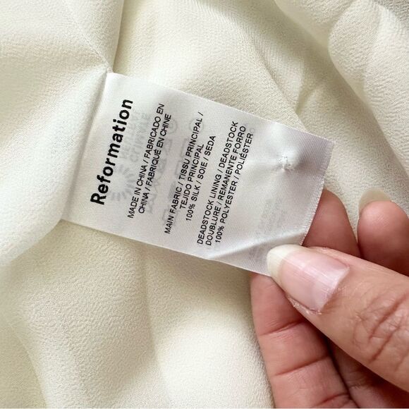 NWT REFORMATION Corinth Silk Dress in Ivory Size XL - Picture 10 of 11